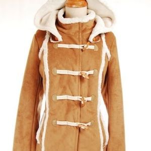 New Women’s Anthropologie Idra Suede Toggle Coat 6